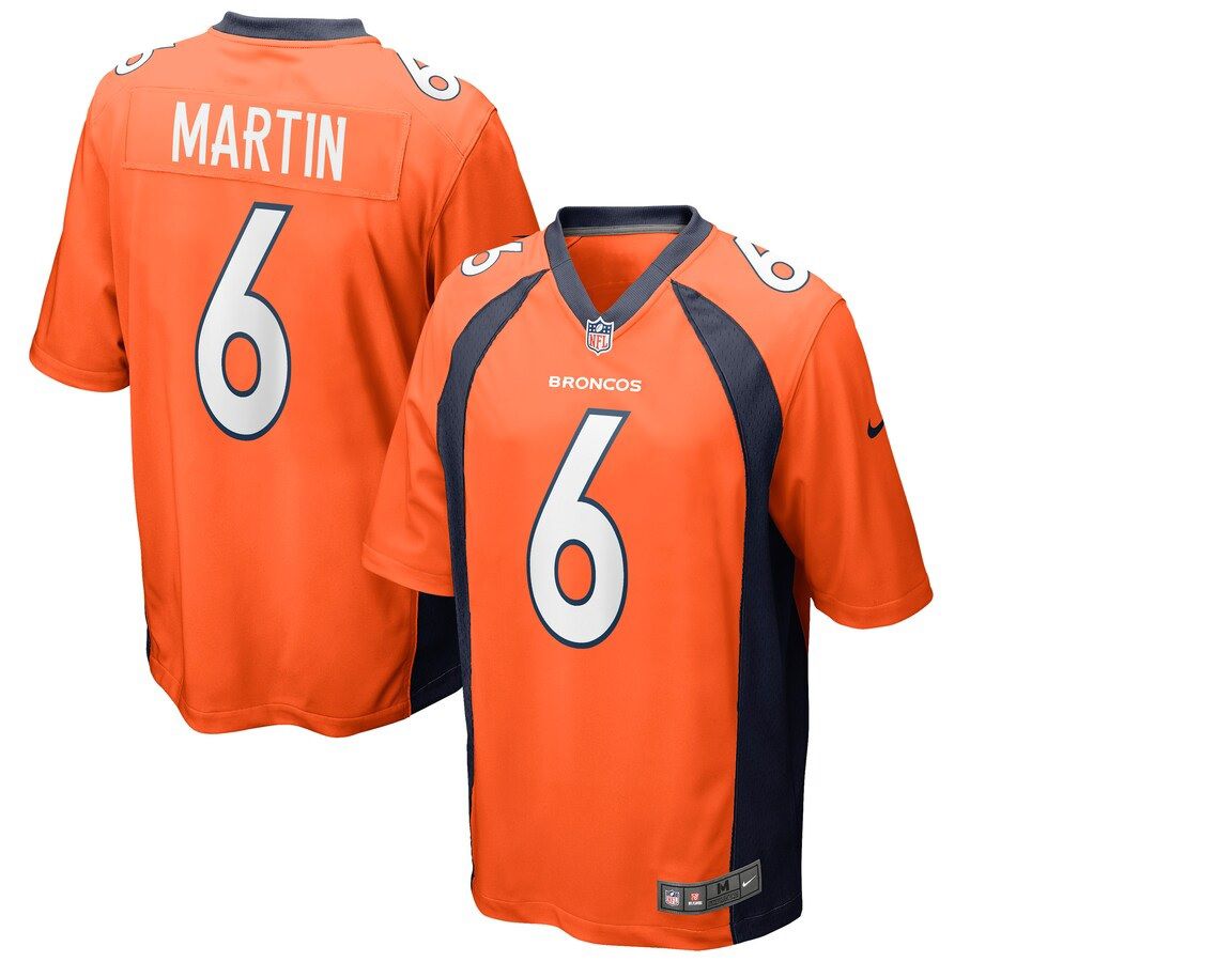 Men Denver Broncos #6 Sam Martin Nike Orange Game NFL Jersey